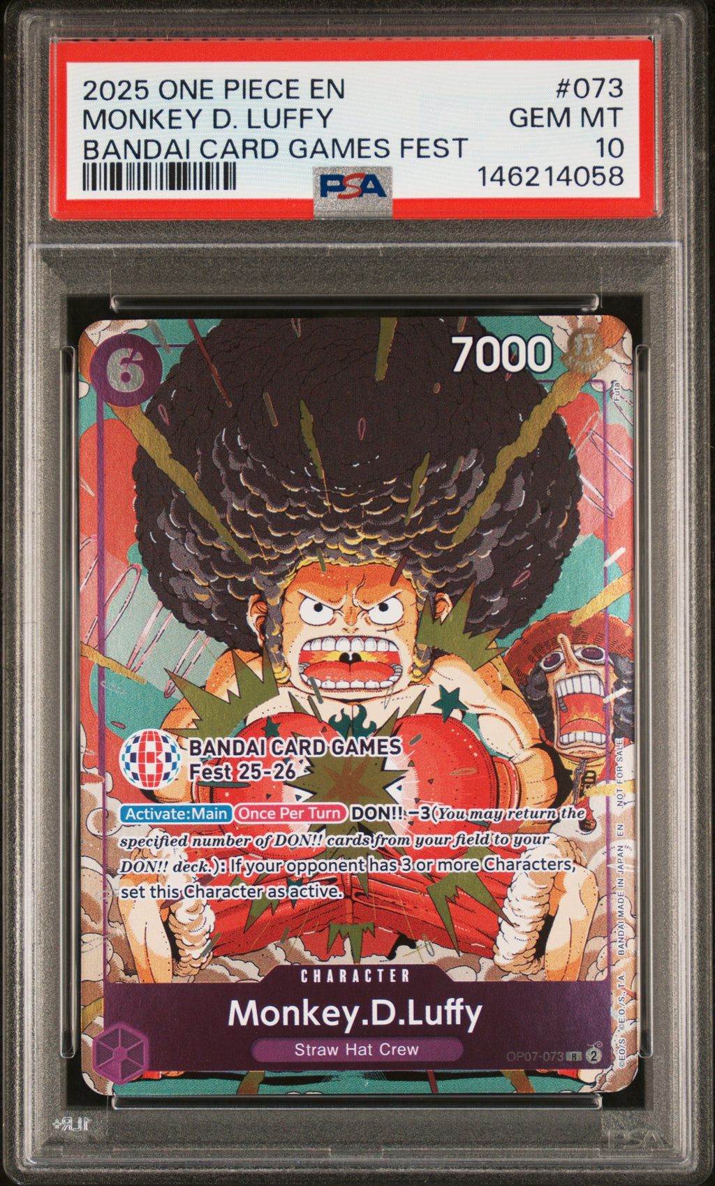 Monkey D. Luffy Bandai Fest 25-26 PSA 10