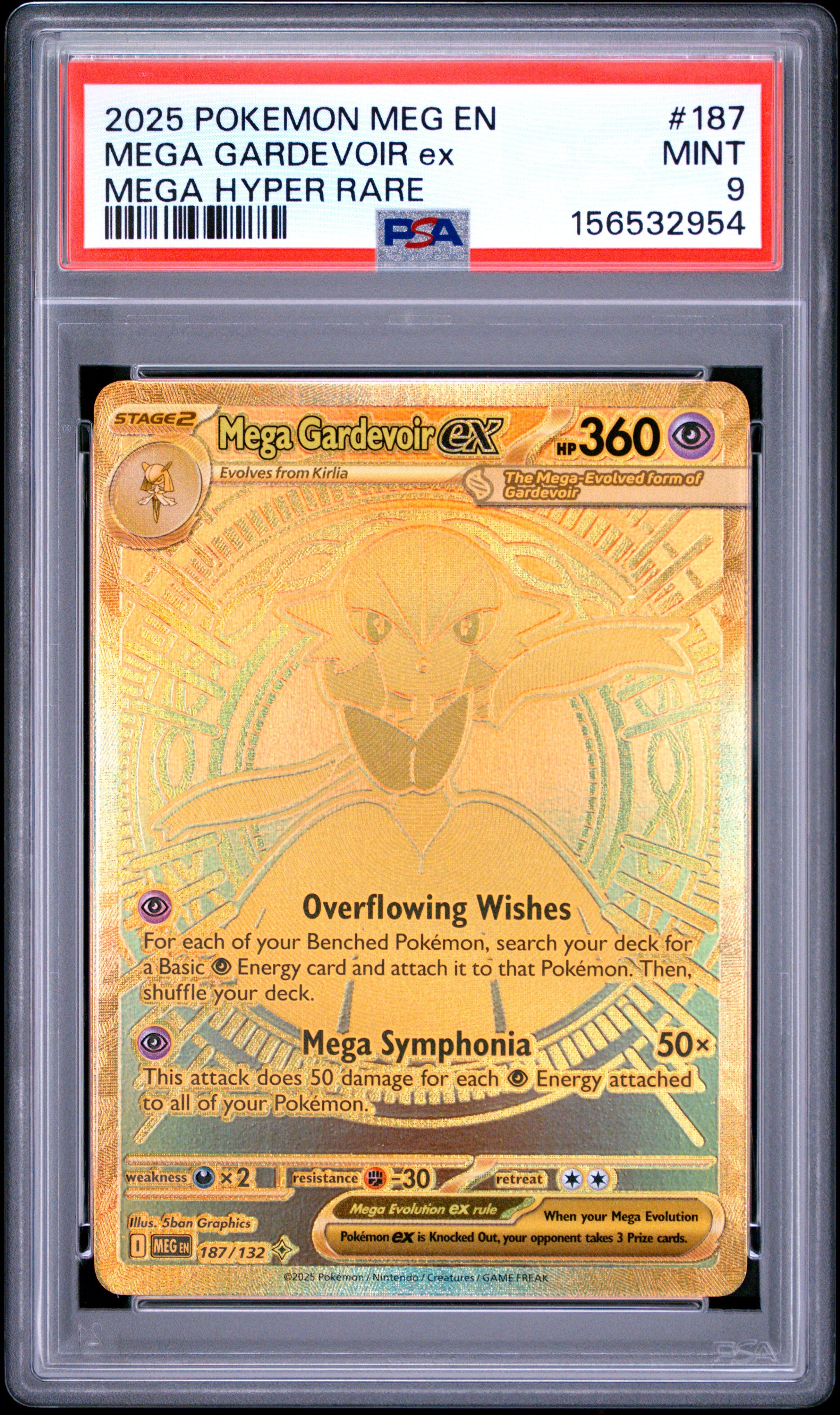 Mega Gardevoir Ex 187/132 PSA 9
