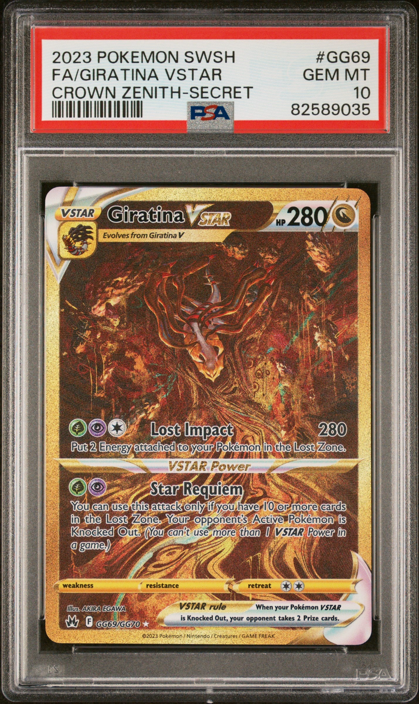 Giratina Vstar GG69/GG70 PSA 10
