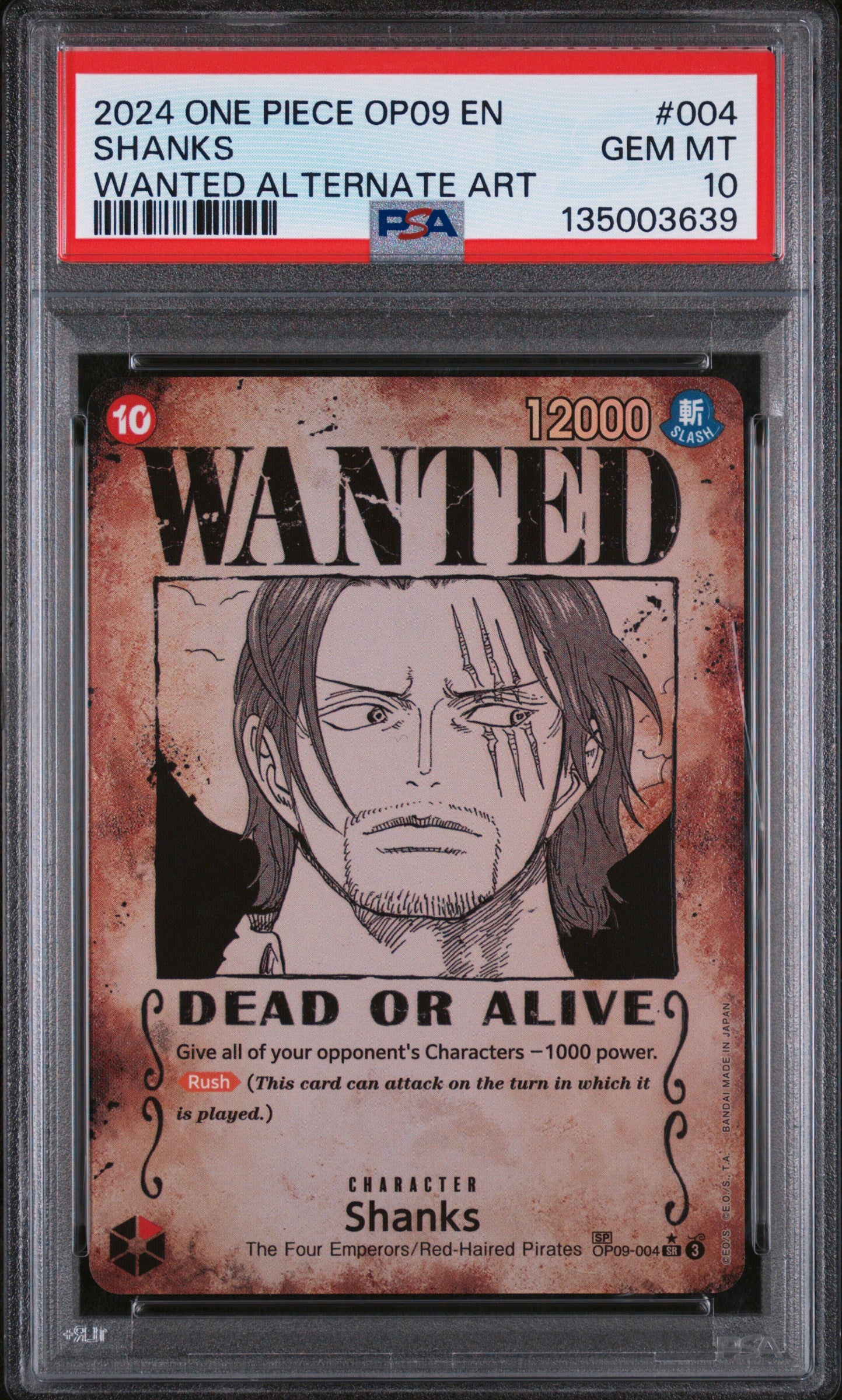 Shanks Wanted OP09-004 PSA 10